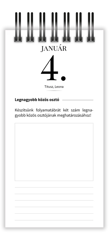 Január 4., Legnagyobb közös osztó